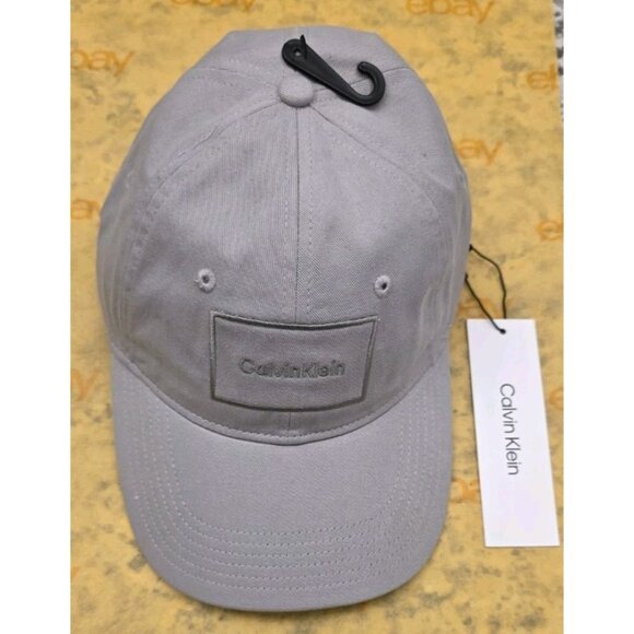 Calvin Klein Gray Adjustable Baseball Cap Cotton Minimalist Hat One Size‎ - Picture 2 of 9
